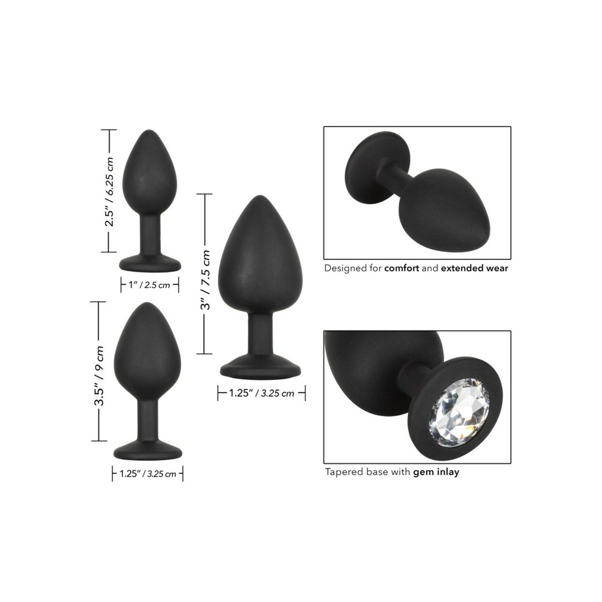 *Cal Exotics Silicone Gem Anal Kit Butt Plug