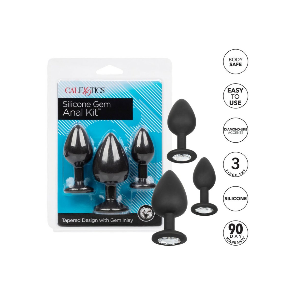 *Cal Exotics Silicone Gem Anal Kit Butt Plug