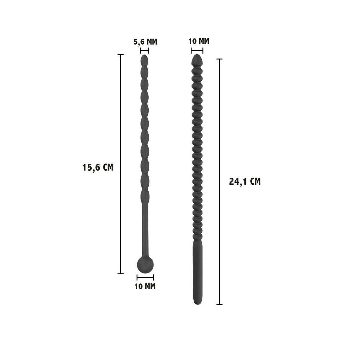 Ribbed Penis Dilator Set 2 Pcs