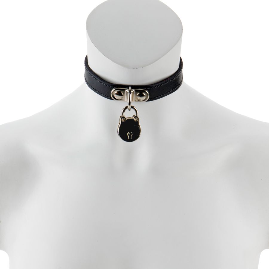 17mm Collar  with Padlock- Suede Lined