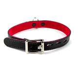 17mm Lrg Collar W/ Ring- Suede Lined BLK/RED