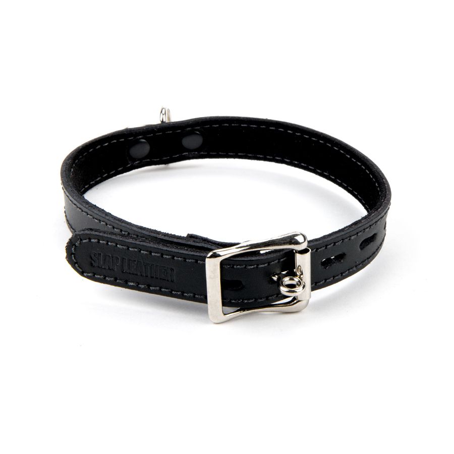 17mm Collar with Ring  Suede Lined BLK/BLK