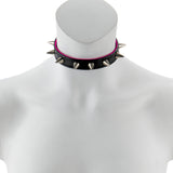 17mm Collar W/ Spikes-Suede Lined