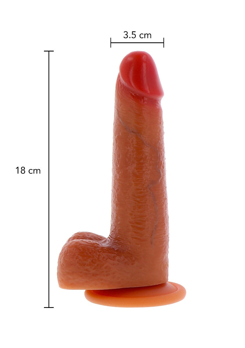 ToyJoy Get Real Silicone Foreskin Dildo With Balls-Caramel