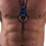 Double Cockring  Chain Blue
