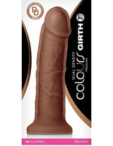Dual Density Dildo Wide 7 Inches Brown Skin Tone