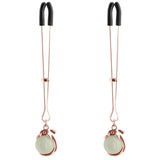 Bound Glow-In-The-Dark Ball Charm Nipple Clamps  Gold