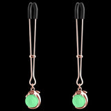 Bound Glow-In-The-Dark Ball Charm Nipple Clamps  Gold