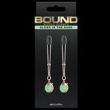 Bound Glow-In-The-Dark Ball Charm Nipple Clamps  Gold
