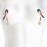 Bound Glow-In-The -Dark Heart Nipple Clamps Gold