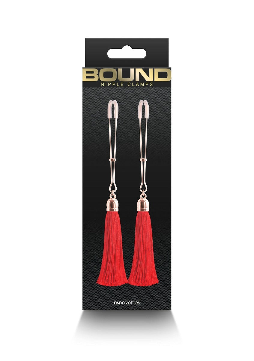 Bound Tassle Nipple Clamps Red