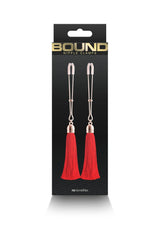 Bound Tassle Nipple Clamps Red