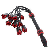 Hidden Desire Real Leather Roses Whip