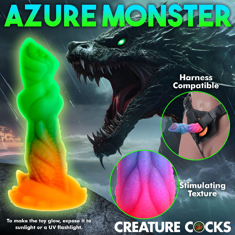 Creature Cocks Aqua-Cock Glow-in-the Dark Silicone Dildo