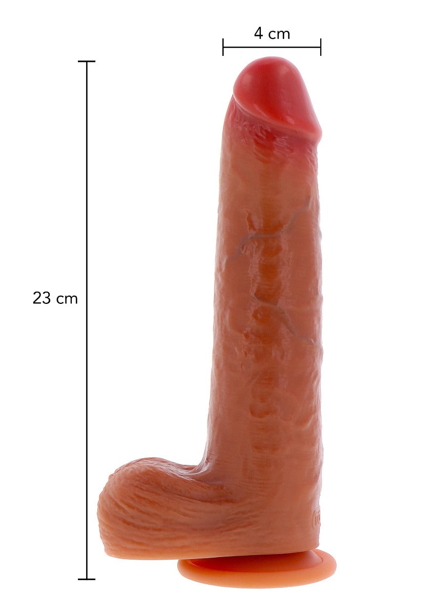 ToyJoy Get Real Silicone Foreskin Dildo With Balls-Caramel