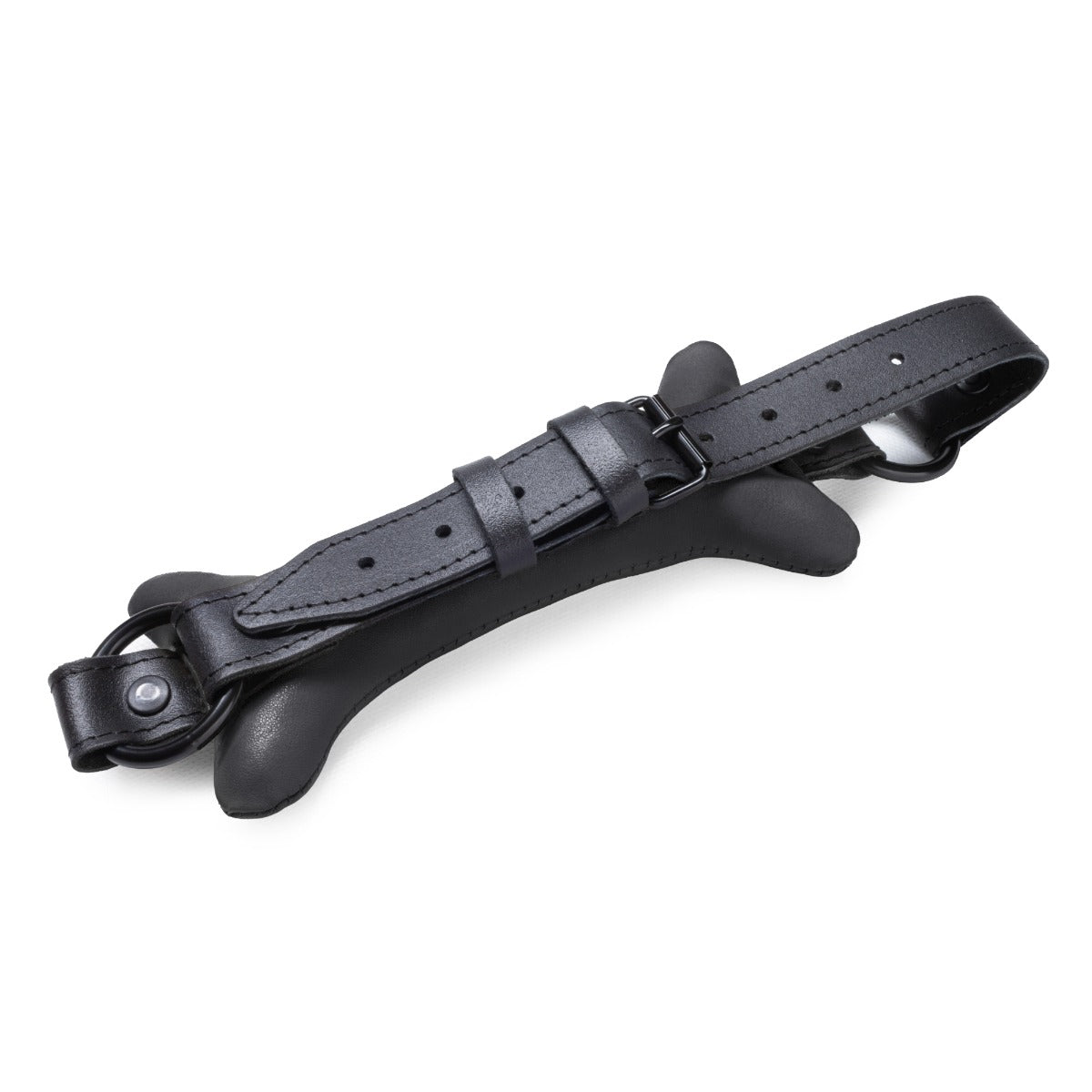 Leather Bone Gag Black
