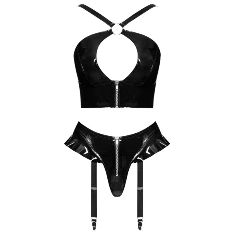 Vinyl Top & Thong Set by Black Level
