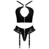Vinyl Top & Thong Set by Black Level
