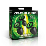Creature Cocks Creature Eyes Silicone Butt Plug Set Green