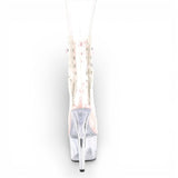 PleaserADORE-1020C-2 Plateau Ankle Boots Transparent Light Pink UK O6
