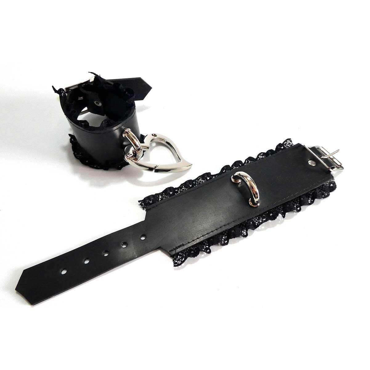 Decorative Handcuffs-Lace Trimmed Love Trap Heart