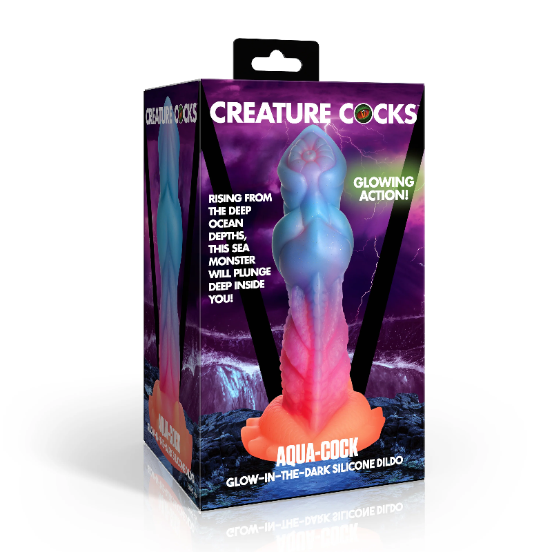 Creature Cocks Aqua-Cock Glow-in-the Dark Silicone Dildo