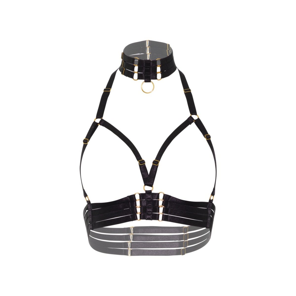 Open Cup Bra + O-Ring Collar