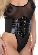 Kinky Diva Croc Front Waist Cincher