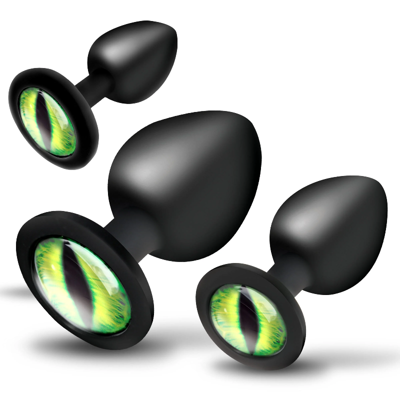 Creature Cocks Creature Eyes Silicone Butt Plug Set Green