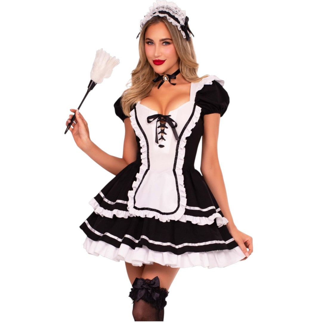 Maid to Flirt Ruffle Trimmed Dress by Leg Avenue