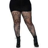 Leg Avenue Pirate Booty Skull Net Tights Plus