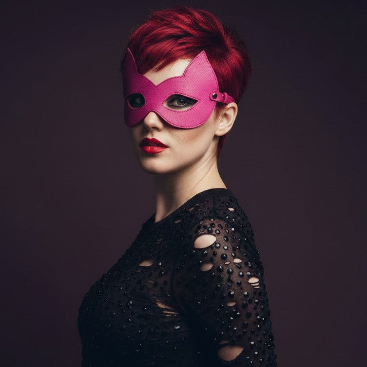 Soft Leather Kitten Mask MTO