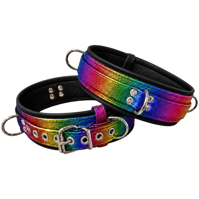 Leather Thigh Cuffs Rainbow/Black-M2O