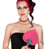 Croc Embossed Leather Heart Spanker M2O