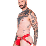 Liberation-X  Studded Leather Jock Strap Red