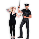 Short Sleeved Leather Military Shirt Black/Blue