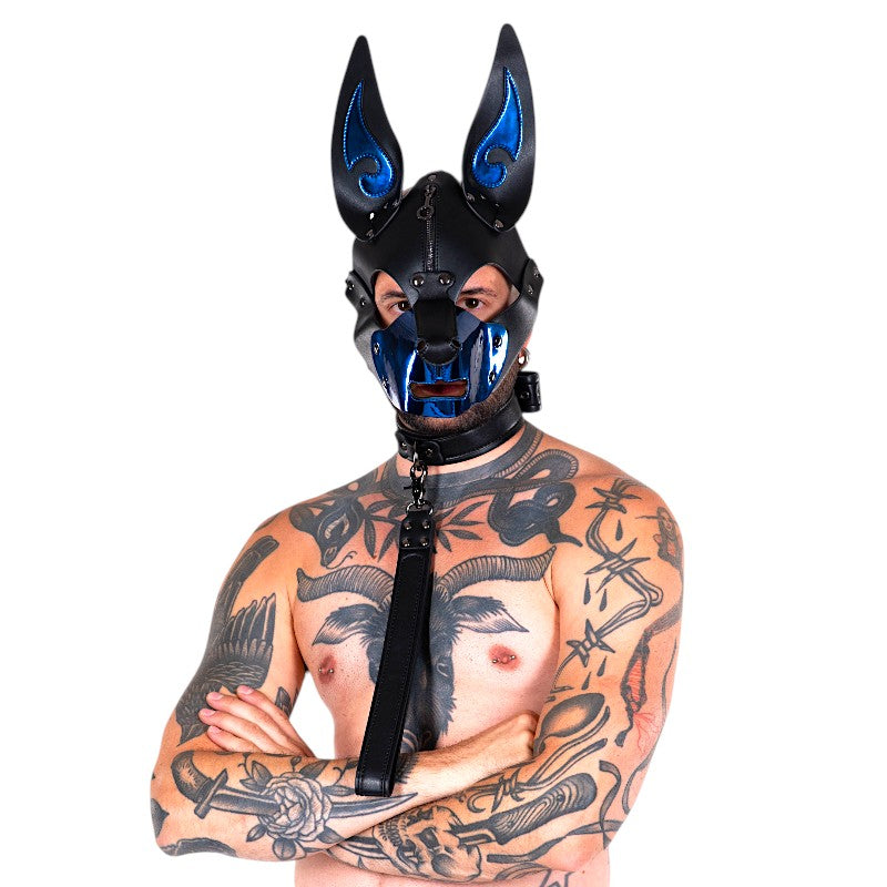K9-CHROME DOG MASK-Blue