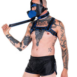 Liberation-X Leather Sport Shorts Black-Blue