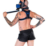 Liberation-X Leather Sport Shorts Black-Blue