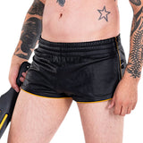 Liberation-X Leather Sport Shorts Black-Yellow