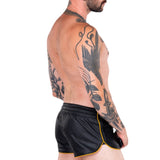 Liberation-X Leather Sport Shorts Black-Yellow