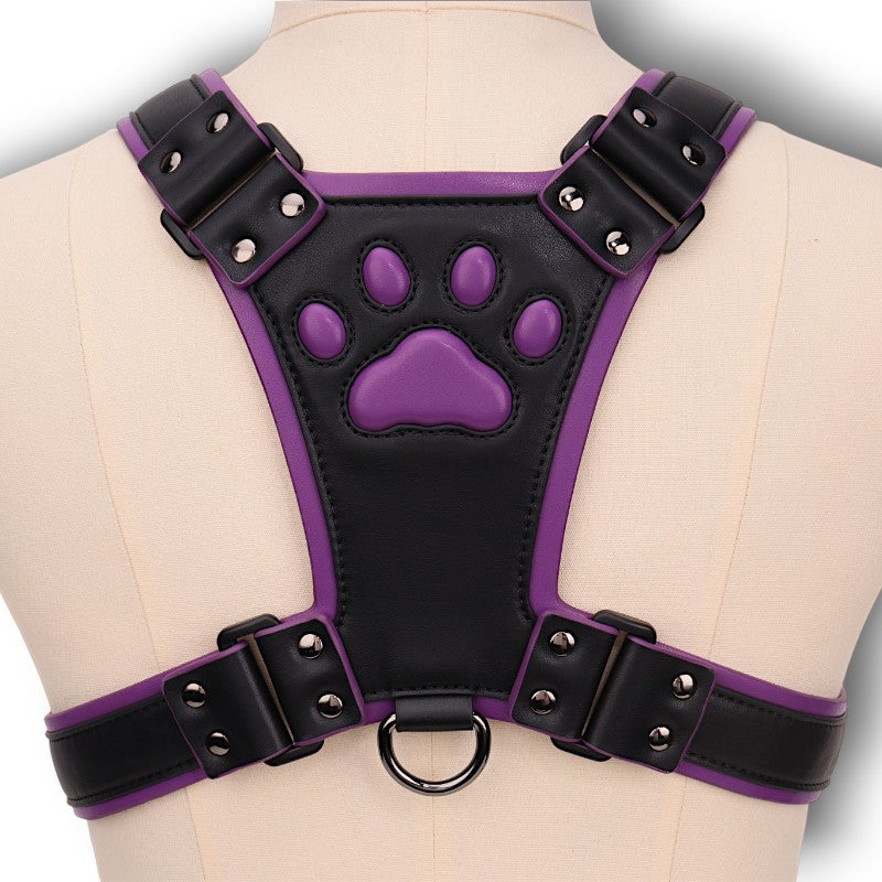 Paw Print Puppy Harness- Purple