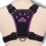 Paw Print Puppy Harness- Purple
