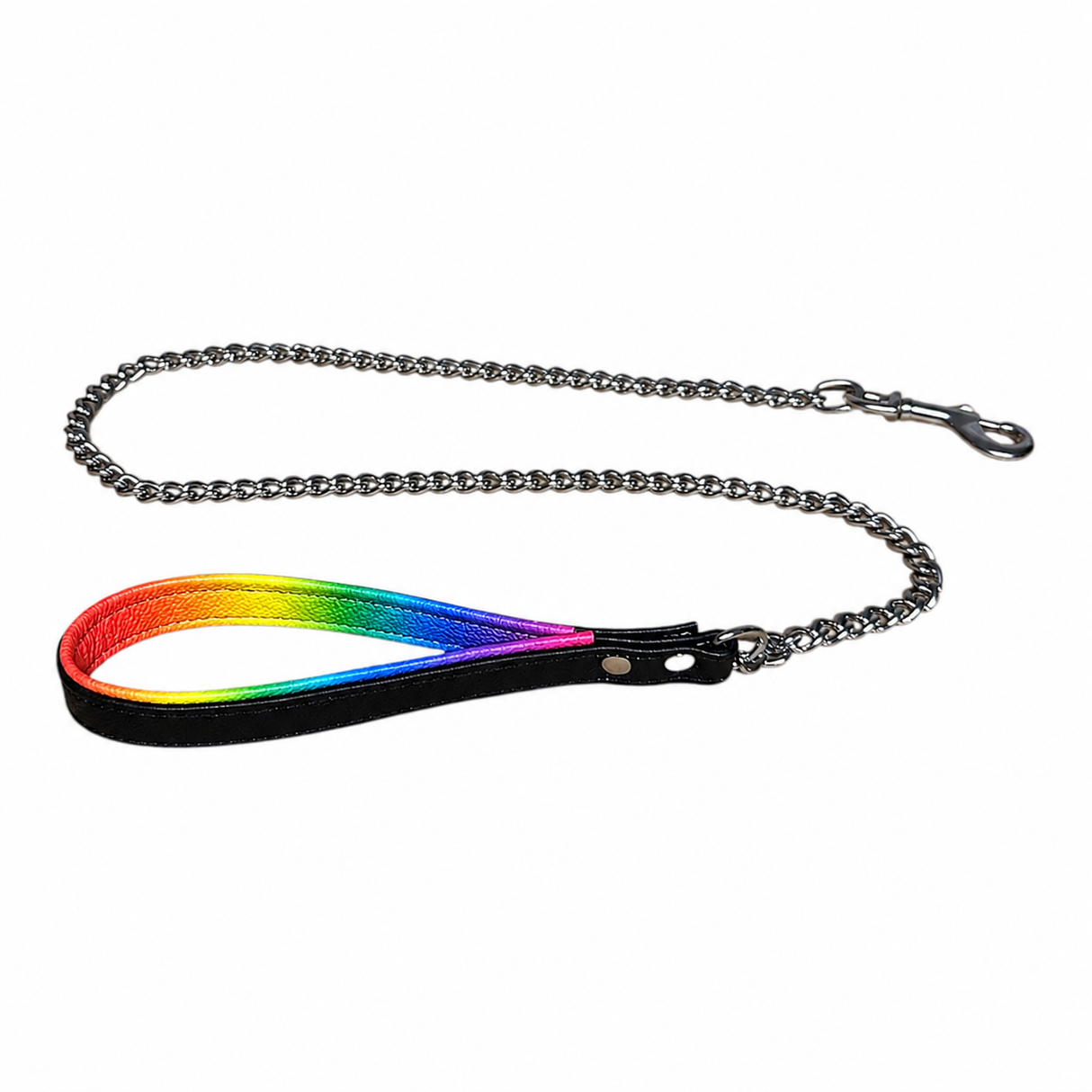 Leather Slave Lead Black/Rainbow-M2O