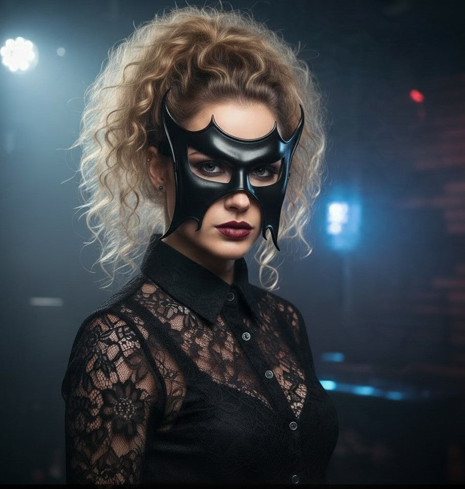 Cecilio Leather Designs Dark Carnival Mask - Black