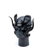 Cecilio Leather Designs Spiked Demonica Mask - Black