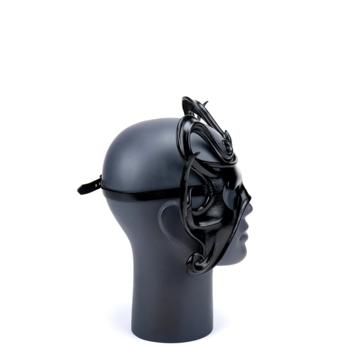 Cecilio Leather Designs Spiked Demonica Mask - Black