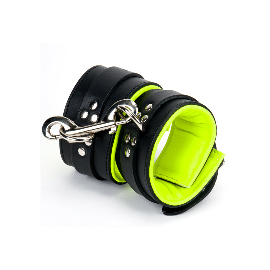 Wrist Cuffs Padded & Yellow Leather Lined