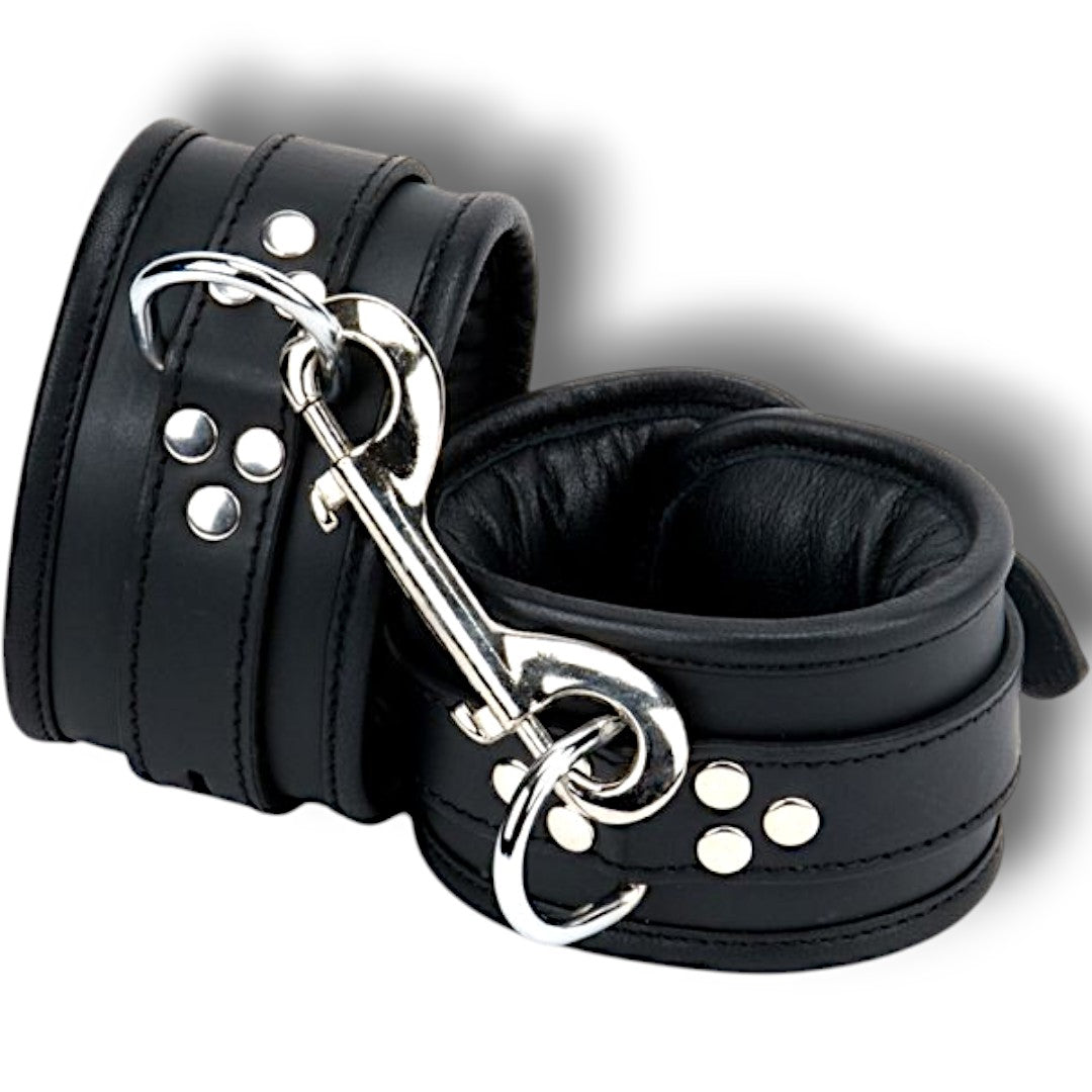Wrist Cuffs Padded & Black Leather Lined