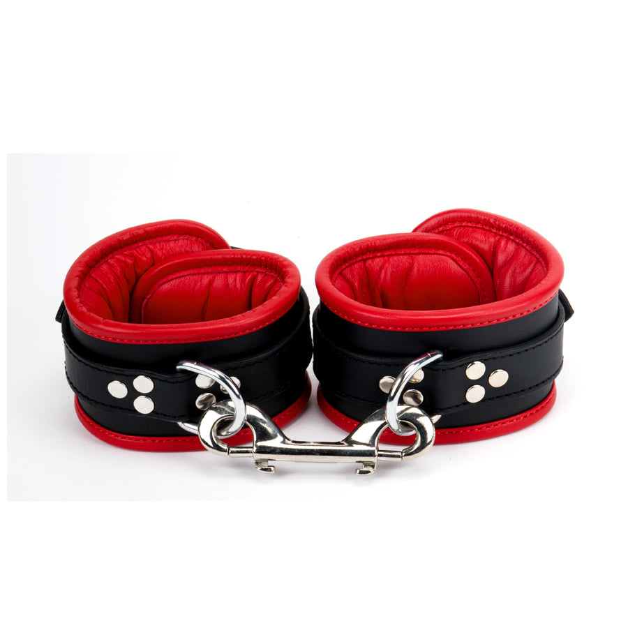 Ankle Cuffs Padded & Red Leather Lined
